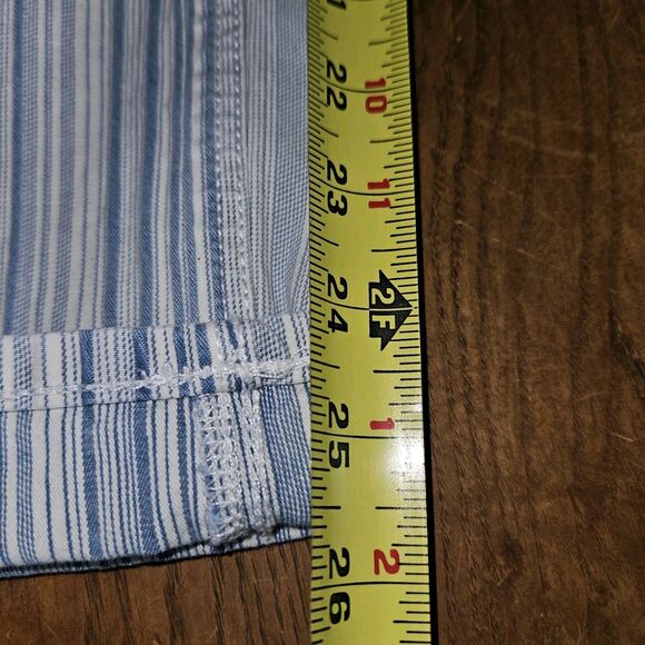 American Eagle AE Mom Jeans White/Blue Stripe – Size 10, Stretch Fit, Retro Vibe - Picture 9 of 11